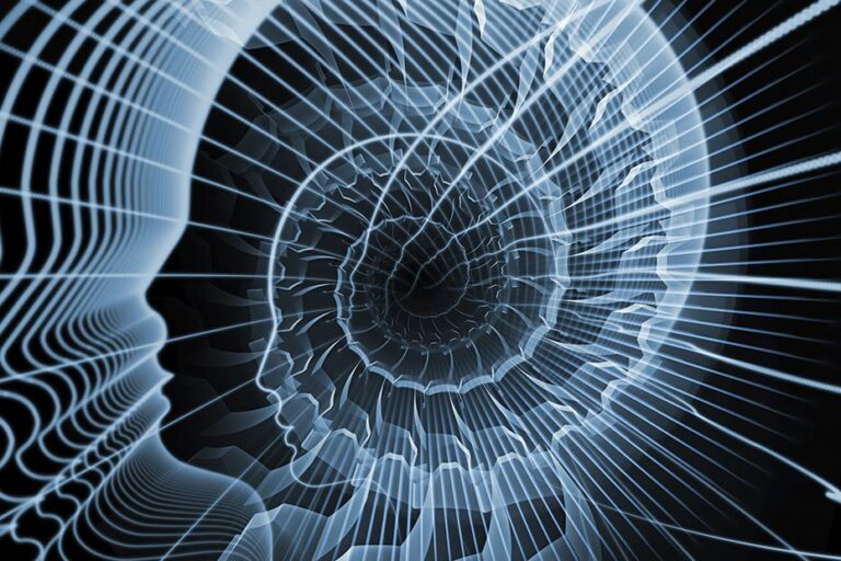 silhueta de uma cabeça mostrando o campo biomagnético em uma sessão de reiki